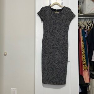 Ann Taylor Factory Gray Jacquard Style Work Dress